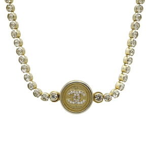 CHANEL Authentic Gold Logo Necklace